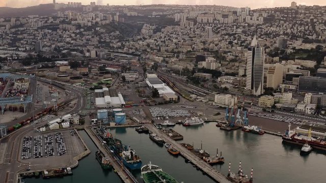 Haifa aerial view 4k