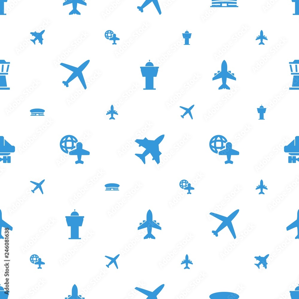 Poster plane icons pattern seamless white background