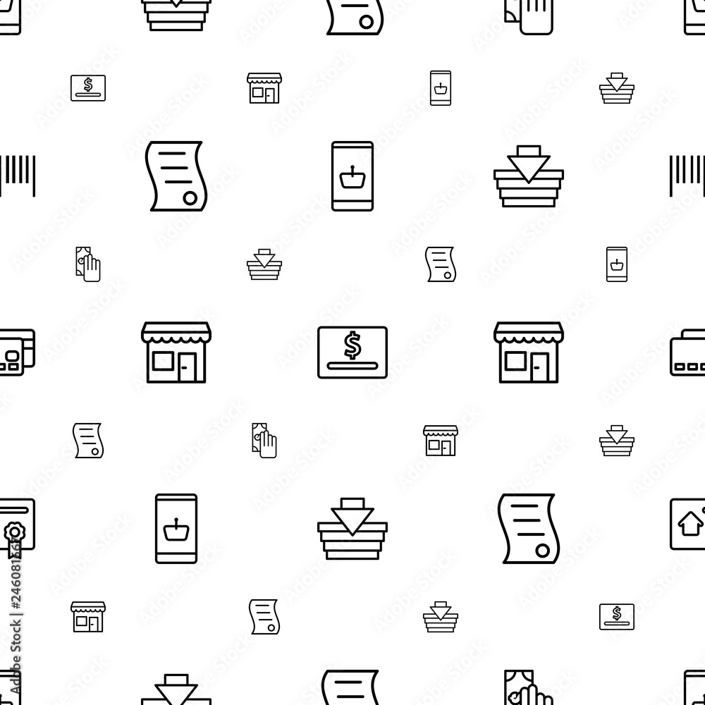 Wall mural commerce icons pattern seamless white background