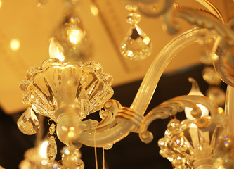 ceiling lamps, chandeliers in the store, close up