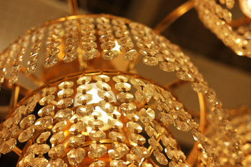 ceiling lamps, chandeliers in the store, close up