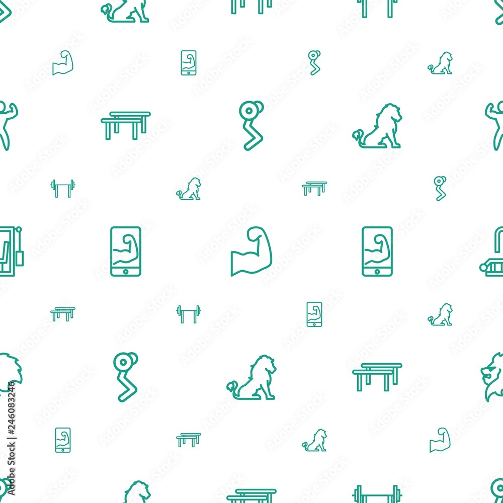 Poster strength icons pattern seamless white background