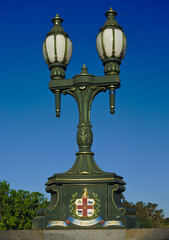 Fototapeta na wymiar Melbourne old fashioned street light with blue sky background