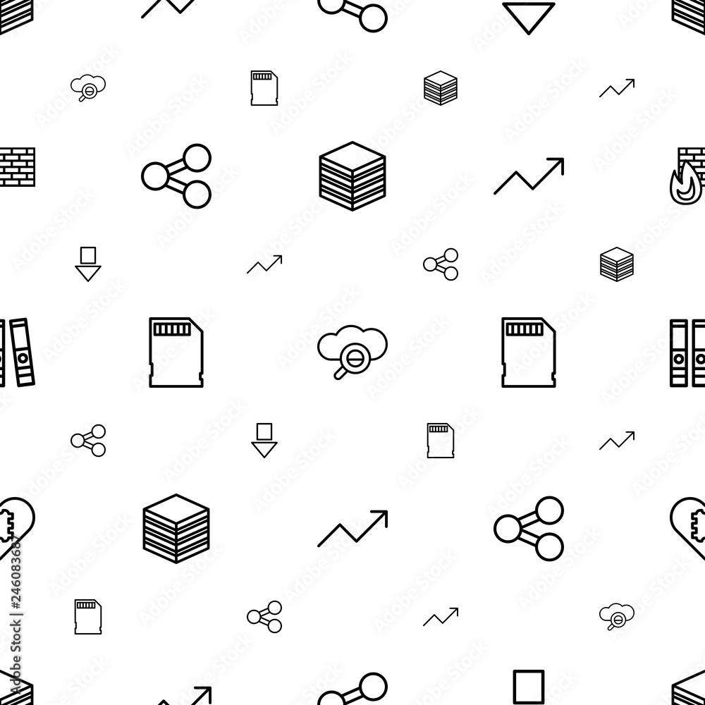 Poster data icons pattern seamless white background