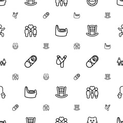 kid icons pattern seamless white background