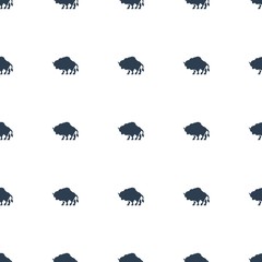 buffalo icon pattern seamless white background