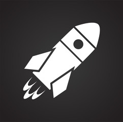 Rocket icon on black background for graphic and web design, Modern simple vector sign. Internet concept. Trendy symbol for website design web button or mobile app