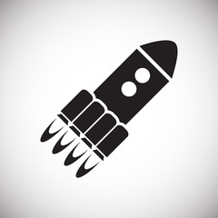 Rocket icon on white background for graphic and web design, Modern simple vector sign. Internet concept. Trendy symbol for website design web button or mobile app
