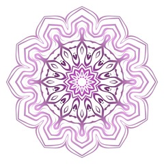 Pastel purple color mandala ornament. Vector illustration