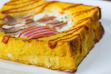 Baked egg and bread