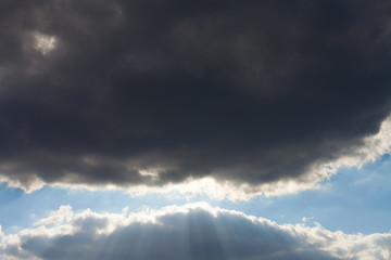 Beautiful sky with fluffy clouds