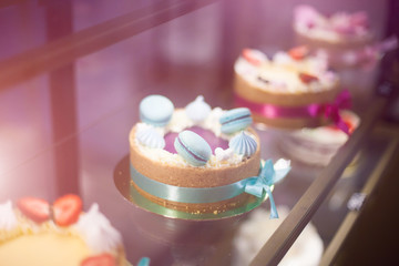 beautiful cakes on the shop window