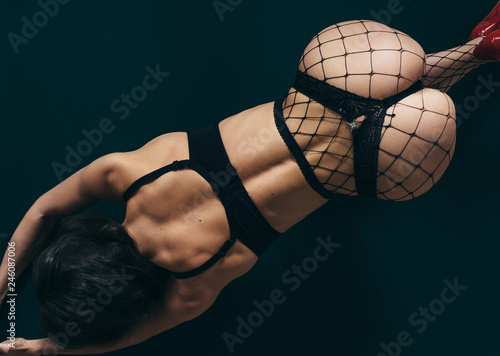 Sexy Butt Black Panties Woman In Lingerie On The Floor Doggy Style Position Top View Sexy Butt Black Panties Woman In Lingerie On The Floor Doggy Style Position Top View