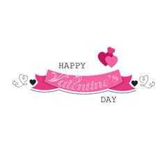 love greeting card happy valentines day holiday concept pink heart shape postcard isolated flat