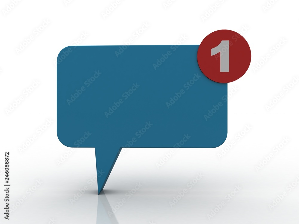 Poster 3d rendering chat box isolated notification