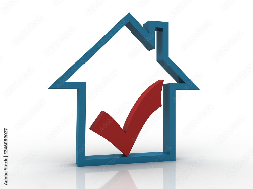 Poster 2d rendering checkbox tick illustration
