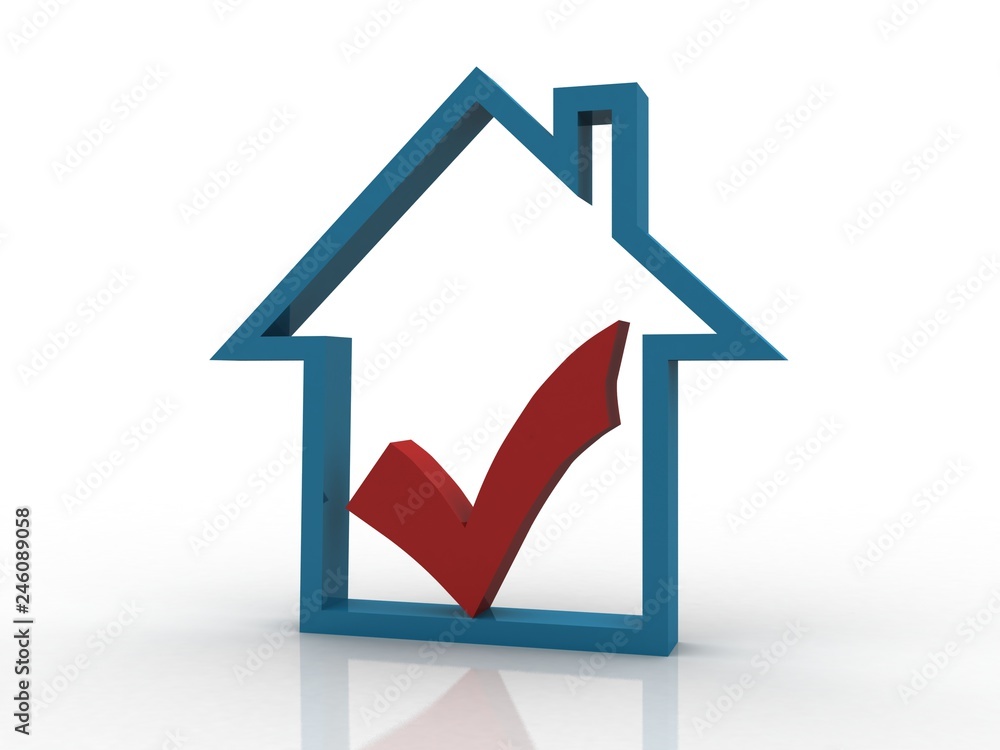 Poster 2d rendering checkbox tick illustration