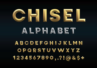 chisel style alphabet design