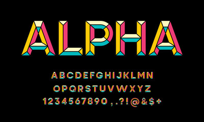 chisel style alphabet design - obrazy, fototapety, plakaty