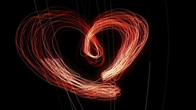 Romantic Love Heart colorful wedding background. Best for Valentines day, wedding anniversary greeting cards,mother day, wedding invitation and birthday card. Seamless loop light painting animation,