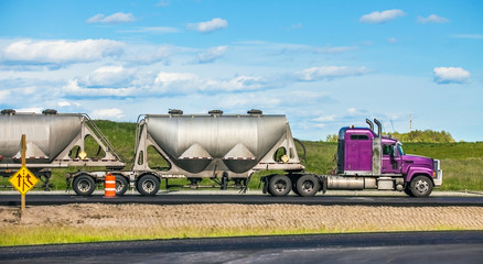 Edmonton Alberta Canada June 26, 2018 Truck on the highway