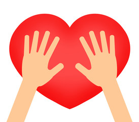 ハートに触れる手