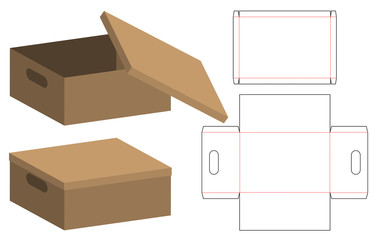 Box packaging die cut template design. 3d mock-up