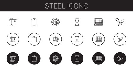 steel icons set