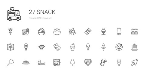 snack icons set