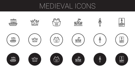 medieval icons set