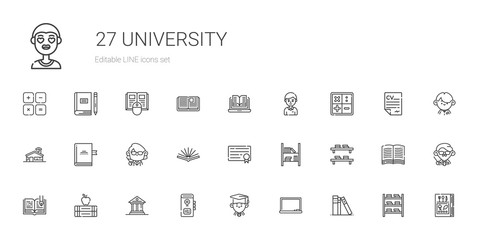 university icons set