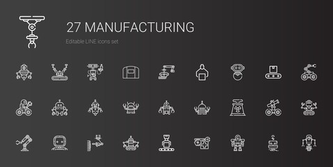 manufacturing icons set