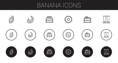 banana icons set