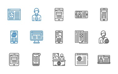 newspaper icons set