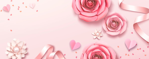 Romantic floral paper template