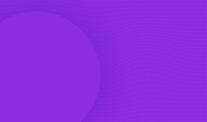 Purple background with round frame and abstract wavy stripes.