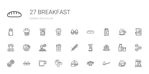 Fototapeta na wymiar breakfast icons set