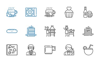 restaurant icons set