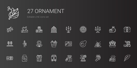 ornament icons set