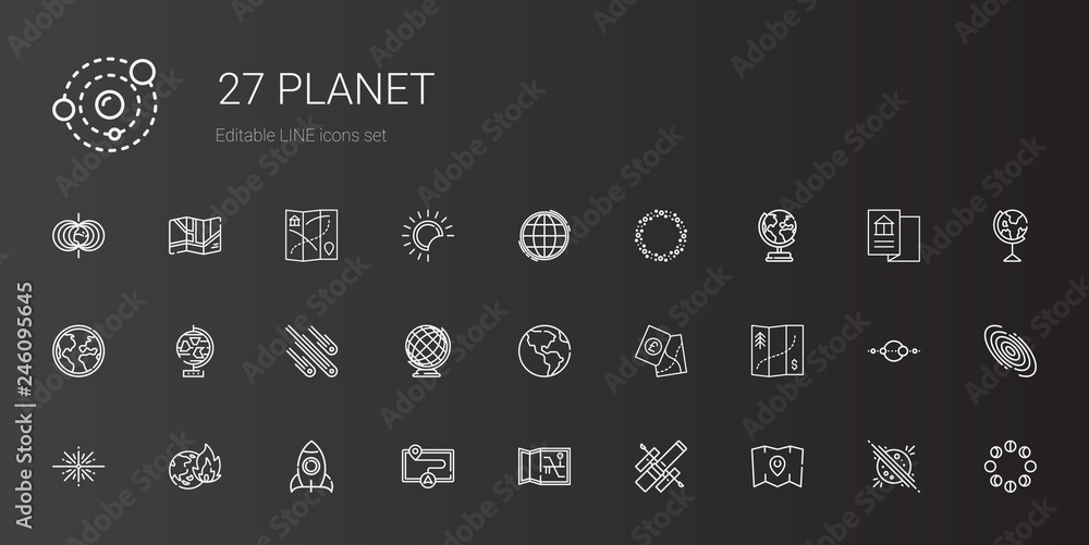 Canvas Prints planet icons set
