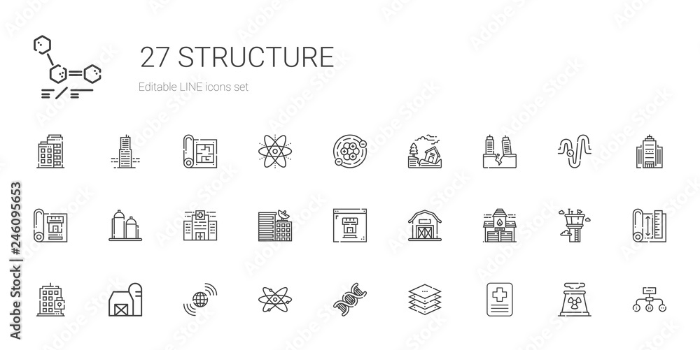 Poster structure icons set