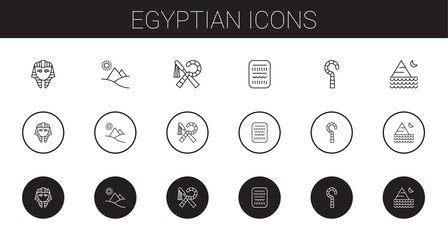 egyptian icons set