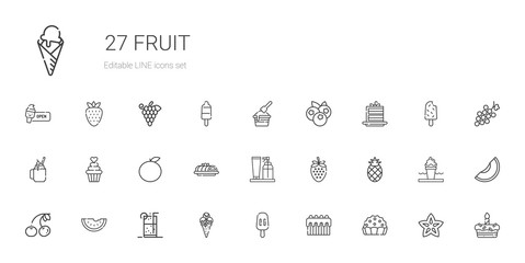 fruit icons set