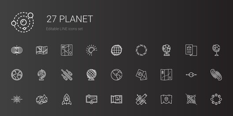 planet icons set