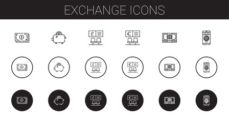 exchange icons set