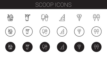 scoop icons set