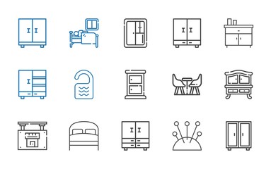 bedroom icons set