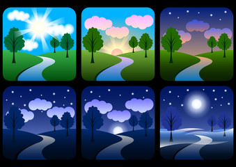 Fototapeta premium beautiful landscape with gradients. 
