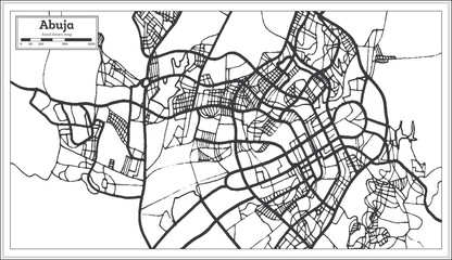 Fototapeta na wymiar Abuja Nigeria City Map in Retro Style. Outline Map.