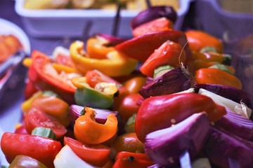 Vegetables ready for gril